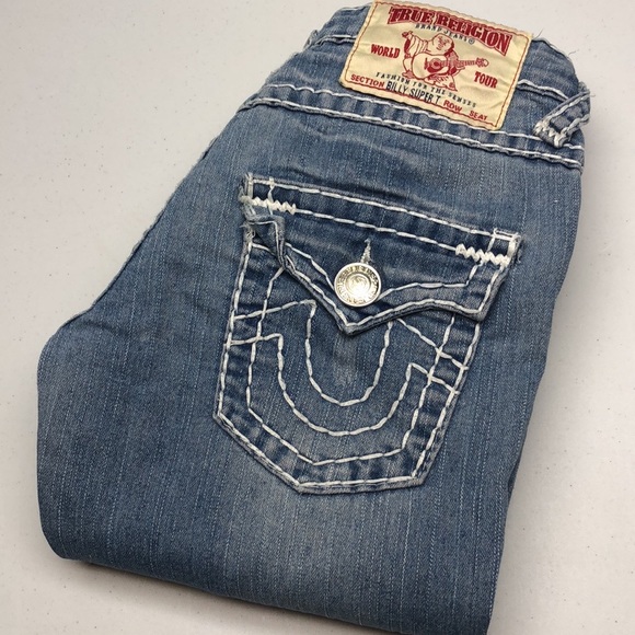 VINTAGE TRUE RELIGION BILLY SUPER T JEANS MADE IN USA 28x32 😎